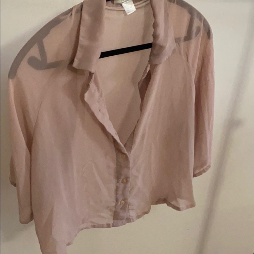 Sheer relaxed fit button up